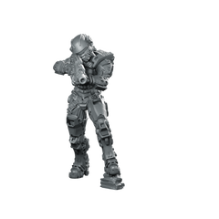 Human Space Military Heavy Infantry D Miniature Armored Miniature 360 Spin 01