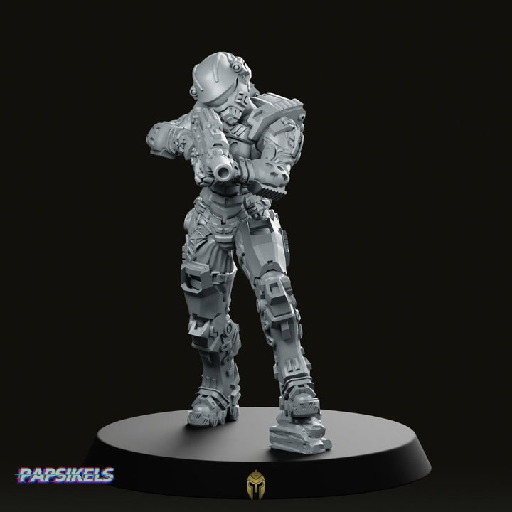 Human Space Military Heavy Infantry D Miniature Armored