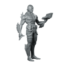 Humanoid Amphibious Man 2 Miniature Alien Guardian - Papsikels Miniatures - We Print Miniatures