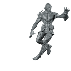 Humanoid Amphibious Man 3 Miniature Alien Warrior - Papsikels Miniatures - We Print Miniatures