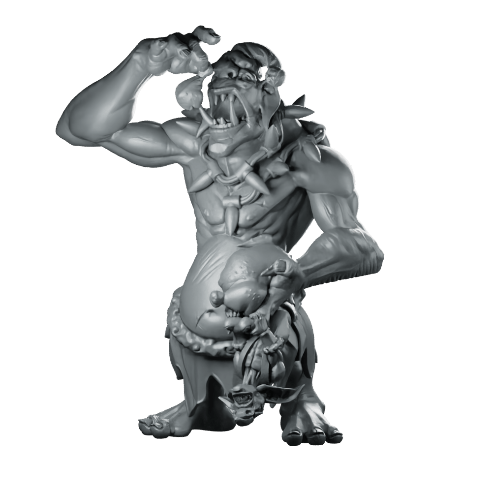 Hungry Troll Miniature Ravenous RPG Monster Brute - CastNPlay - We Print Miniatures