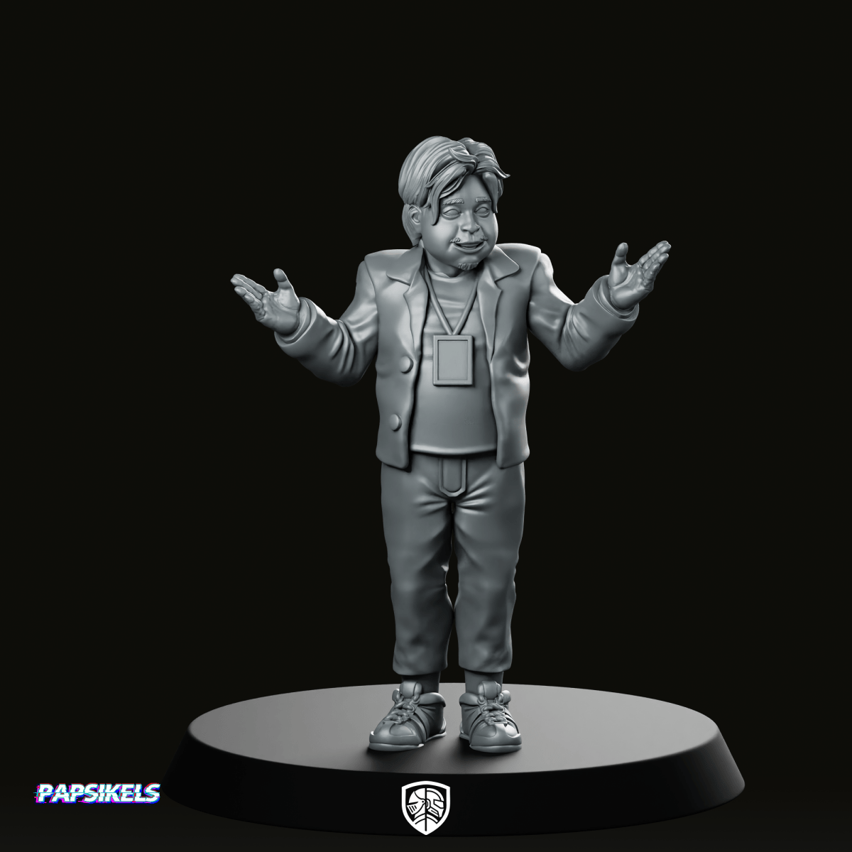 Idol Demon Hunter Manager 1 Miniature Exasperated Leader - Papsikels Miniatures - We Print Miniatures