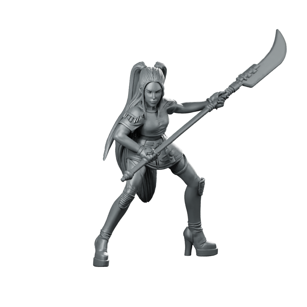 Idol Demon Hunter Mira 3 Miniature Cyberpunk Miniature 360 Spin 01