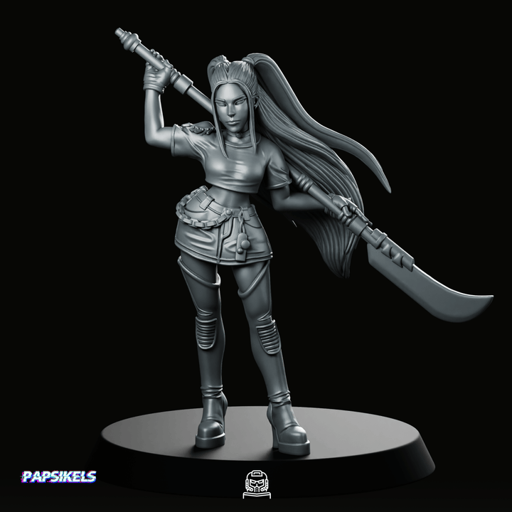 Idol Demon Hunter Mira Miniature Sci-Fi Cyberpunk Resin