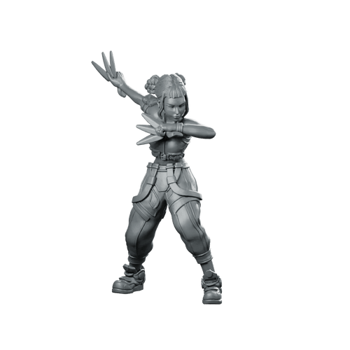 Idol Demon Hunter Zoey 2 Miniature Cyberpunk - Papsikels Miniatures - We Print Miniatures