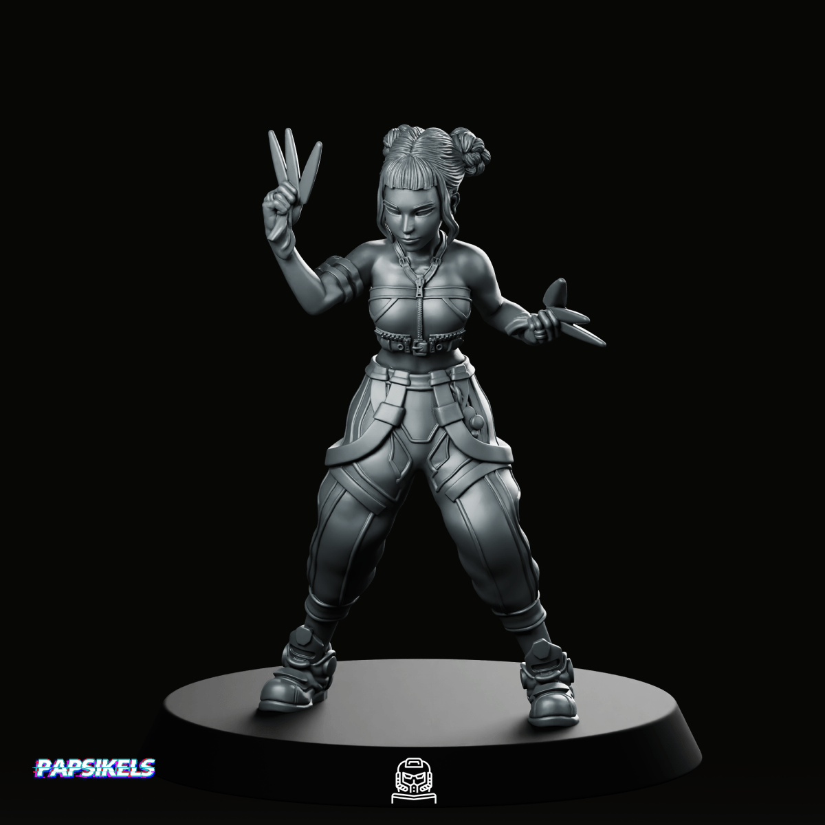 Idol Demon Hunter Zoey 3 Miniature - Papsikels Miniatures - We Print Miniatures