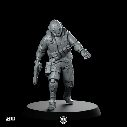 Ike Deadmeter Rowe v1 Miniature Cyberpunk Operative - Unit9 - We Print Miniatures