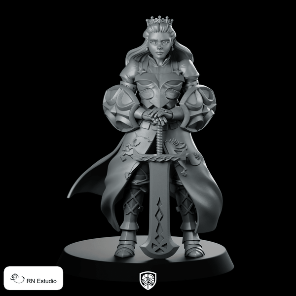 Illenia Miniature Noble Queen Sword Hero Resin - RN Estudio - We Print Miniatures