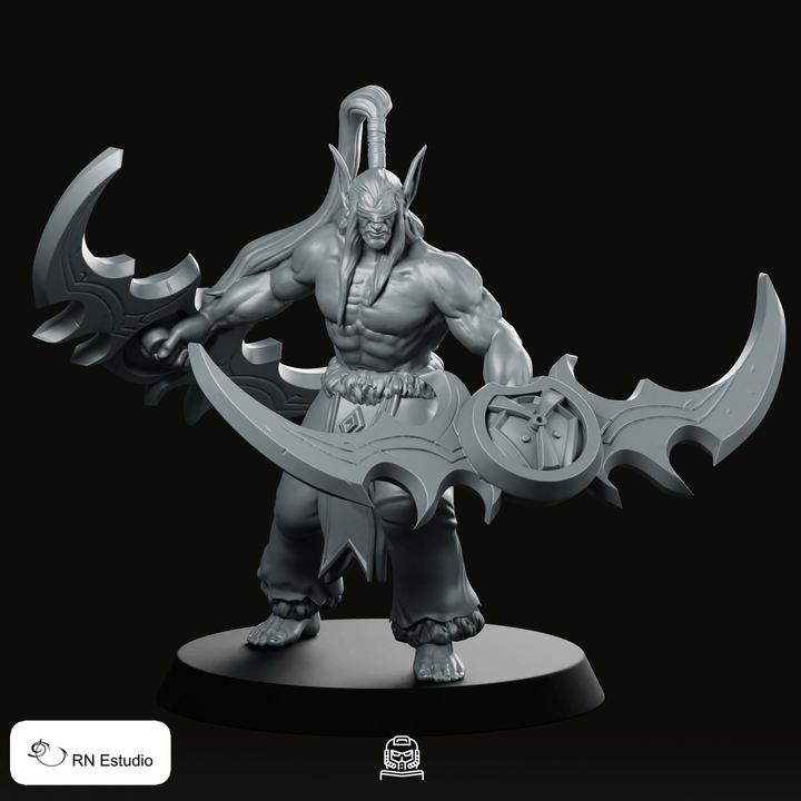Illidan Deamon Miniatura Eroe Guerriero Demone a Doppia Lama
