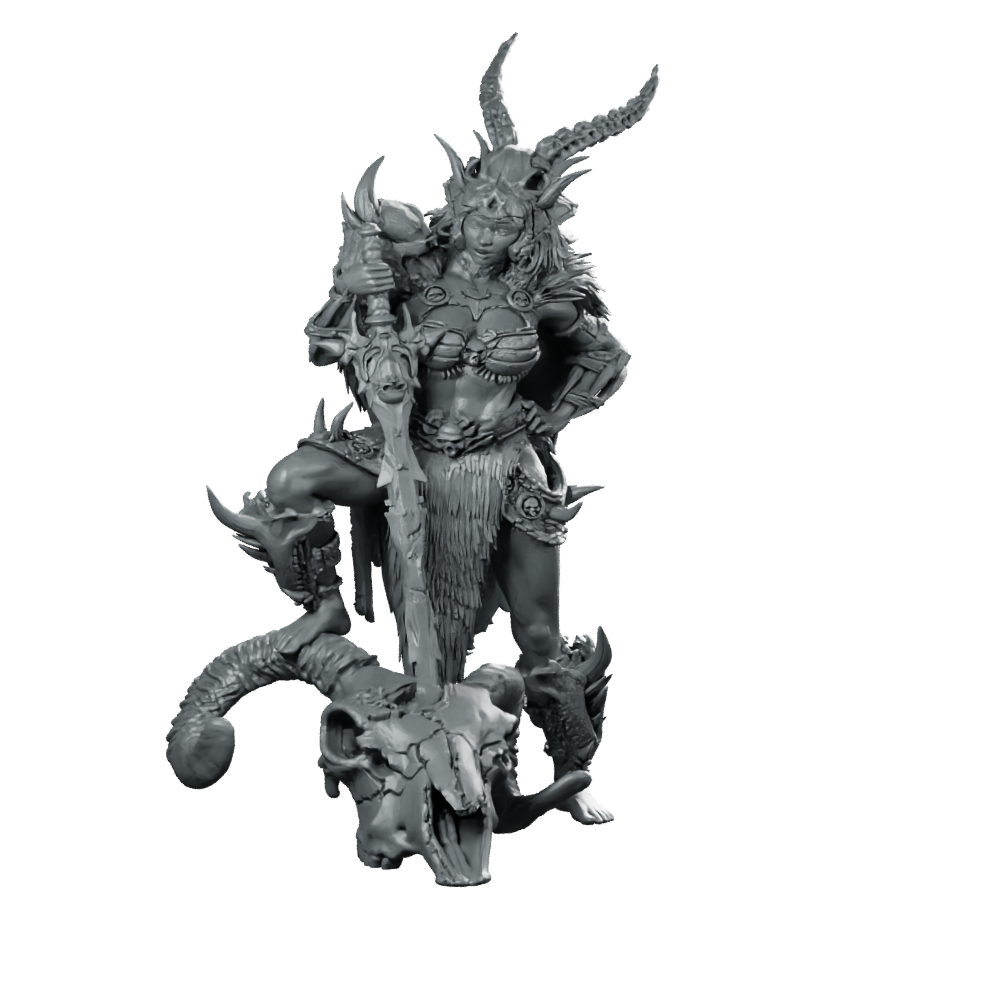 Ilyara 32Mm Miniature Horned Huntress Demon Slayer Miniature 360 Spin 01