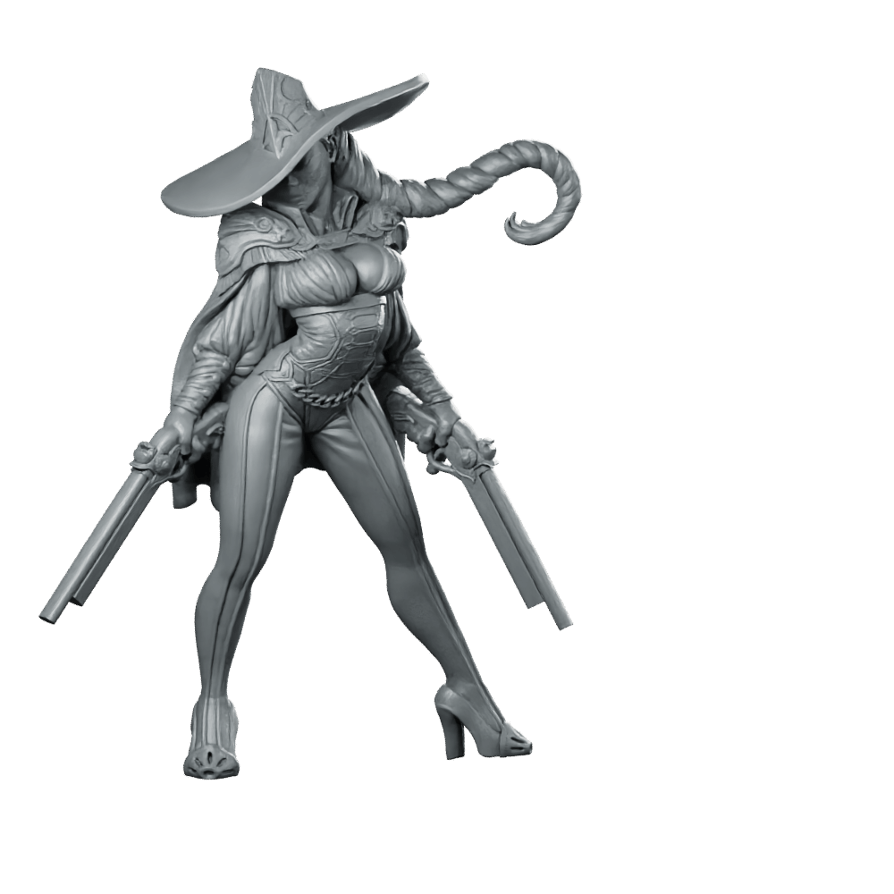 Inna Witch Hunter Miniature Dual Pistols Heroine - RN Estudio - We Print Miniatures