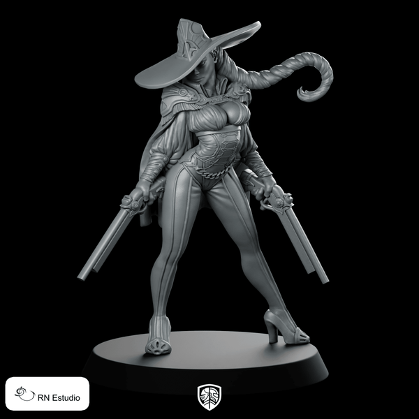 Inna Witch Hunter Miniature Dual Pistols Heroine - RN Estudio - We Print Miniatures