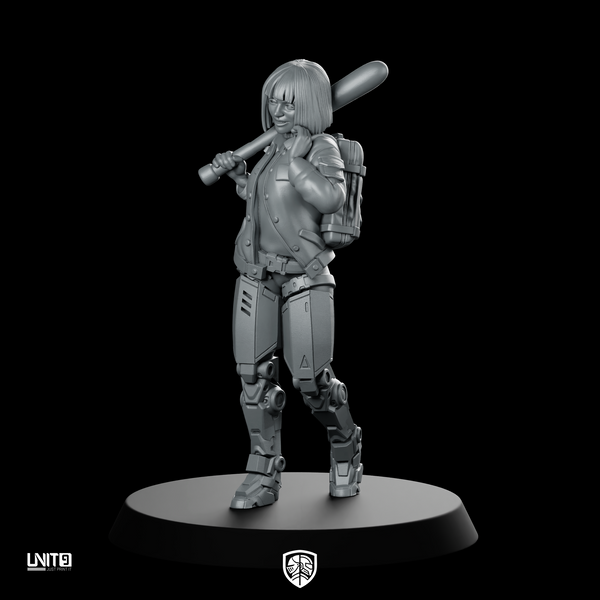 Iona Shard Drayke 01 Cyberpunk Miniature Leader Bat