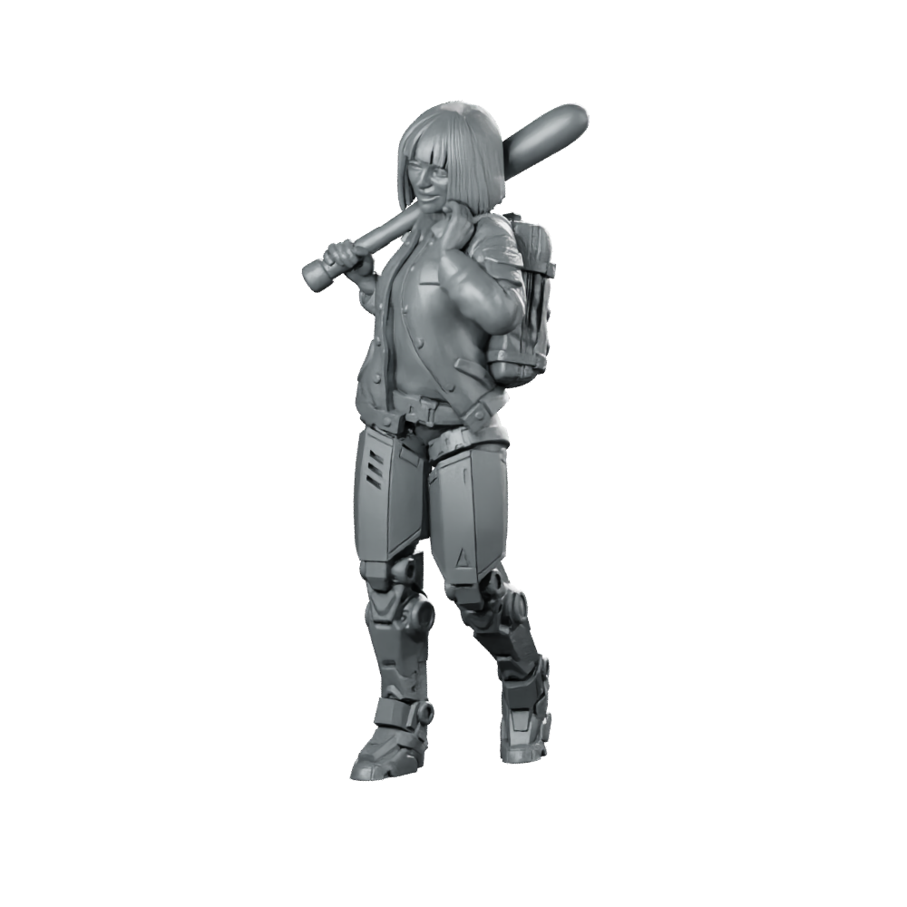 Iona Shard Drayke 01 Cyberpunk Miniature Leader Bat Miniature 360 Spin 01