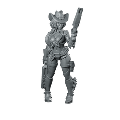 Western Irvina Cowgirl Miniature Wasteland Bounty Hunter Gunslinger Miniature 360 Spin 01