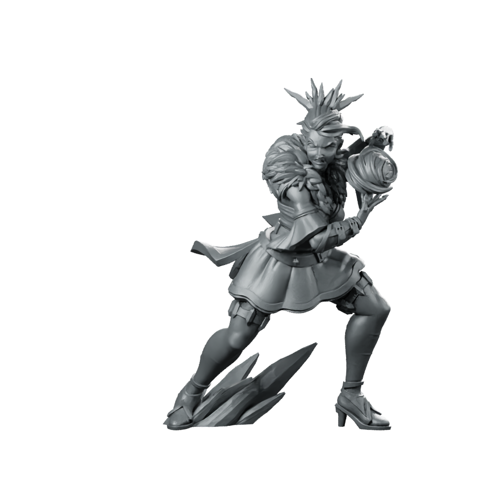 Isolde Casting Spell Miniature Dynamic Mage Sorcerer Miniature 360 Spin 01