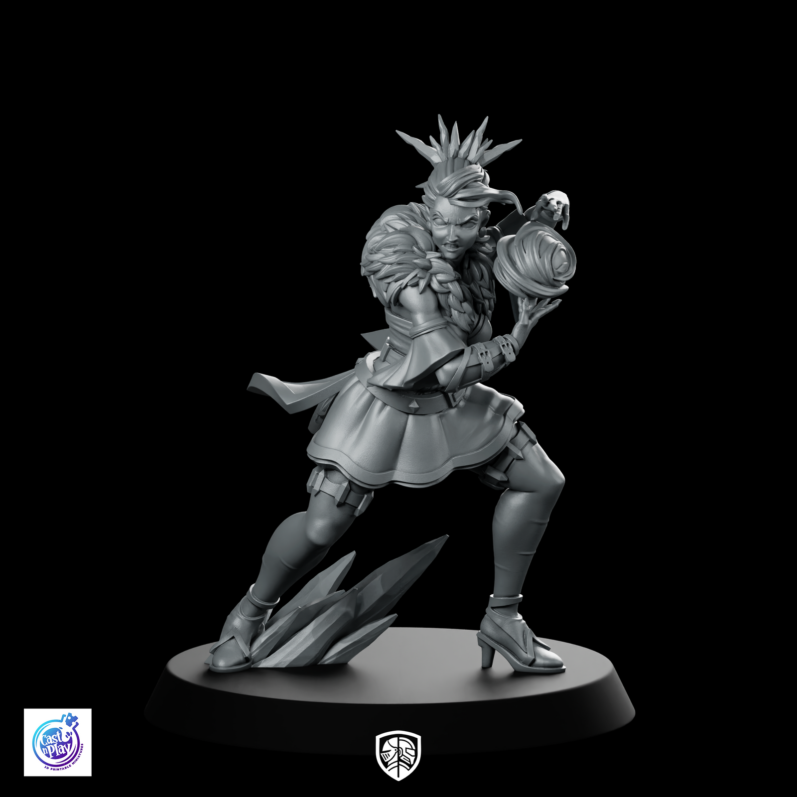 Isolde Casting Spell Miniature Dynamic Mage Sorcerer