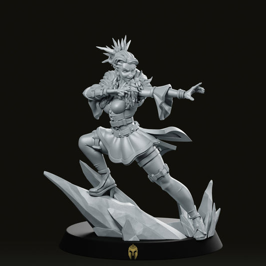 Isolde Ice Surfing Miniature - CastNPlay - We Print Miniatures