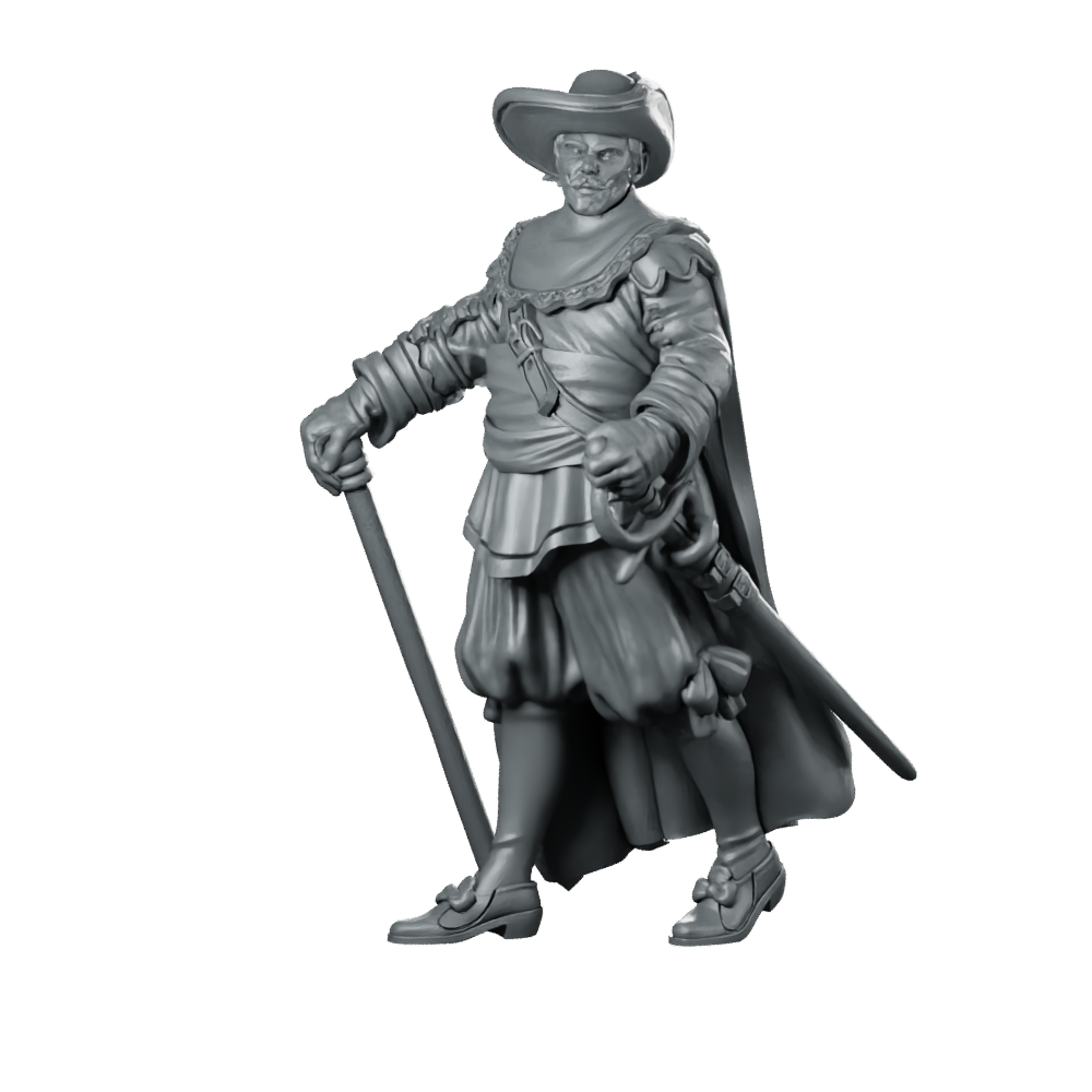 Jacques Miniature Noble Officer Cavalier With Rapier Miniature 360 Spin 01