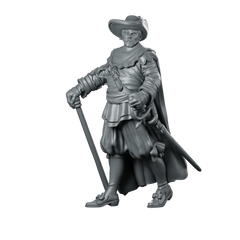 Jacques Miniature Noble Officer Cavalier With Rapier Miniature 360 Spin 01