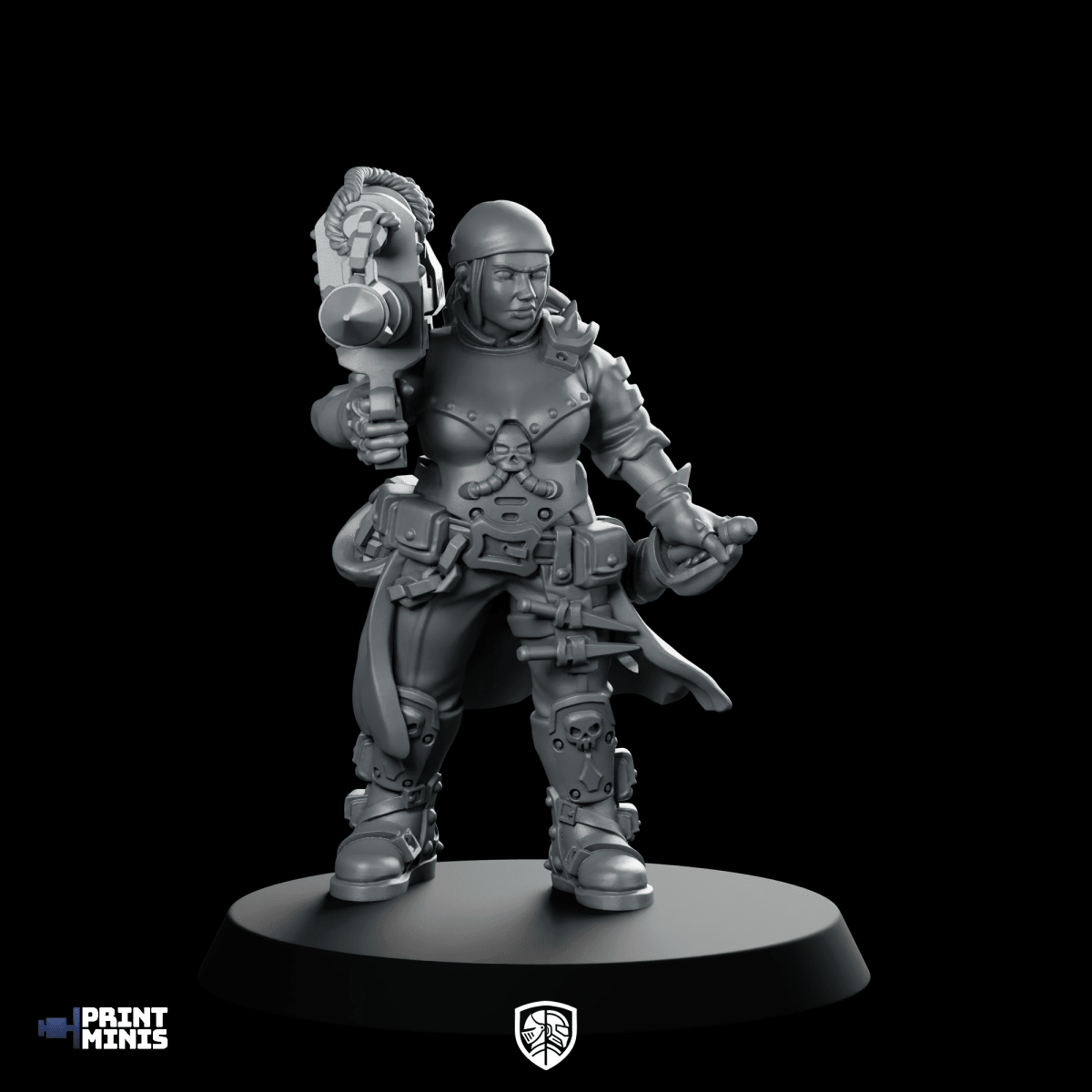 Jacquette Bounty Hunter Miniature Cyberpunk Sci - Fi Female - PrintMinis - We Print Miniatures