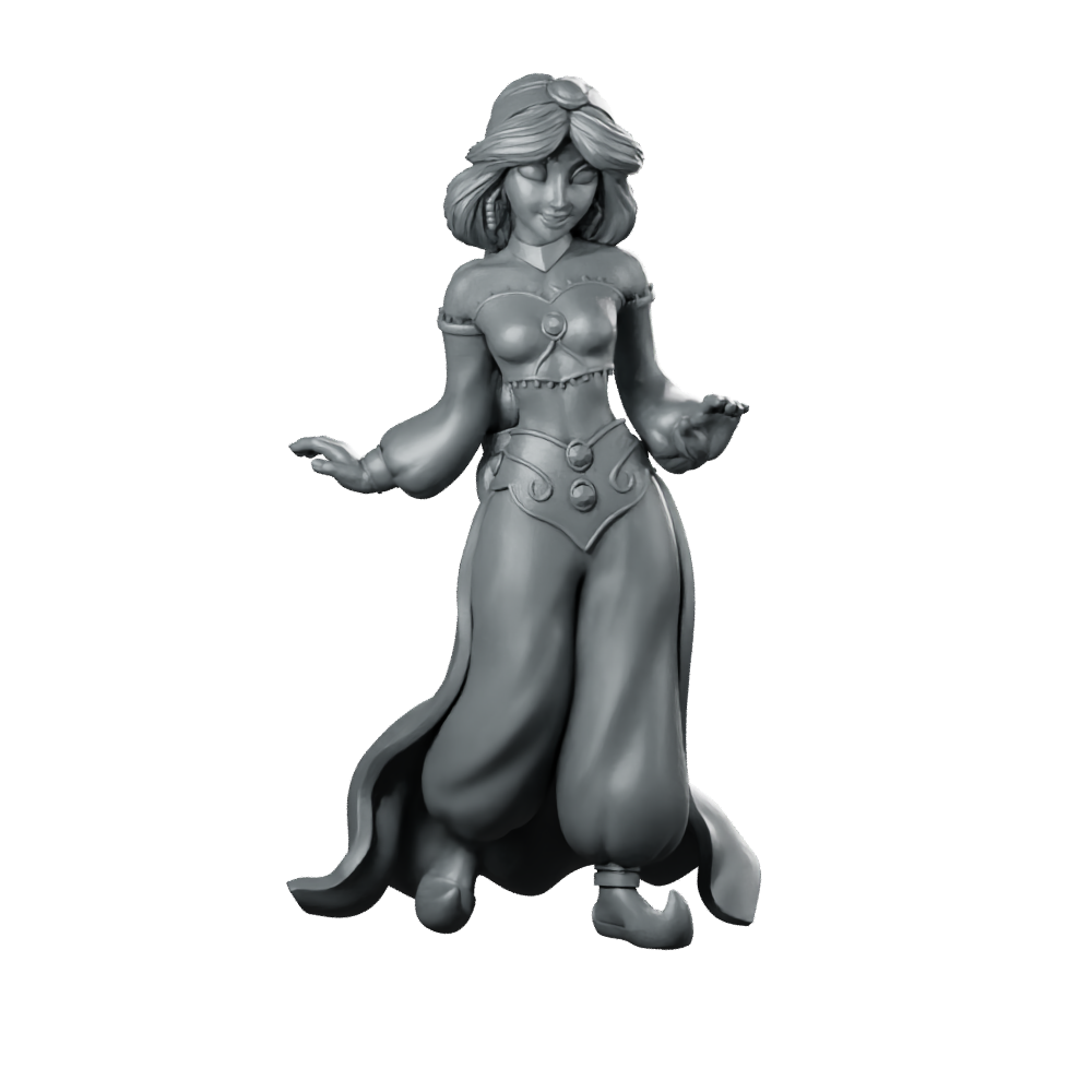Jasmine Miniature Fantasy Dancer Performer Rogue Character Miniature 360 Spin 01