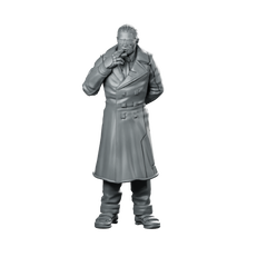 Jax 01 Cyberpunk Miniature Smoking Trenchcoat Ganger Operative Miniature 360 Spin 01