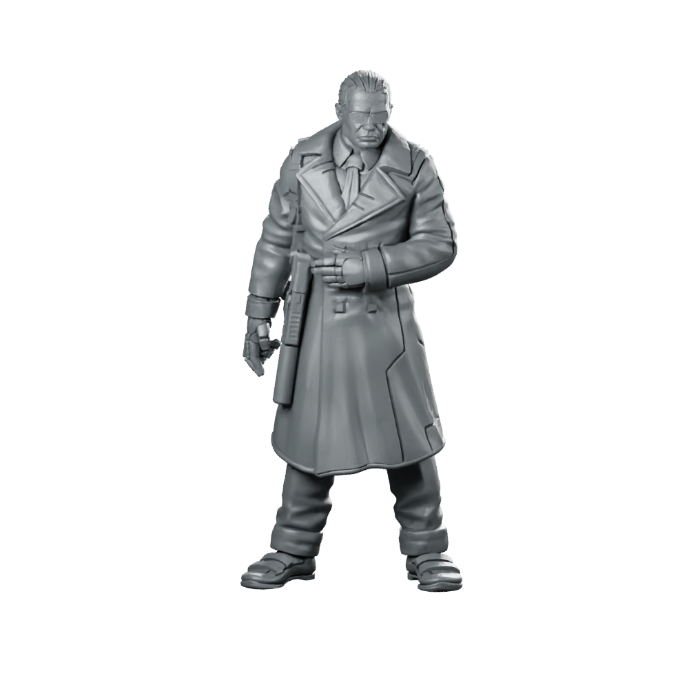 Jax 02 Cyberpunk Miniature Noir Dealer Informant Miniature 360 Spin 01