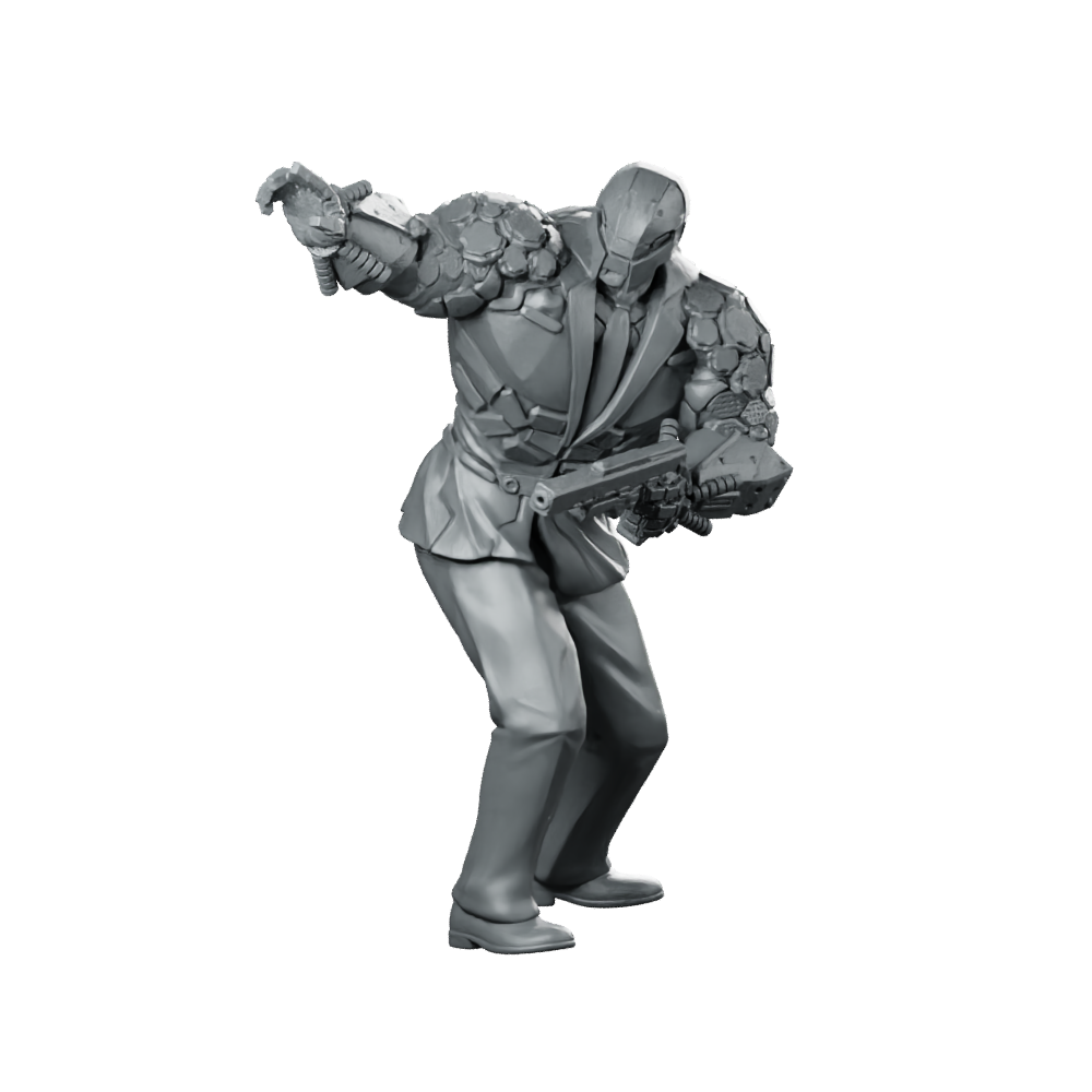 Jaxon Forge Cyberpunk 1 Technoir Miniature Gunfighter Miniature 360 Spin 01