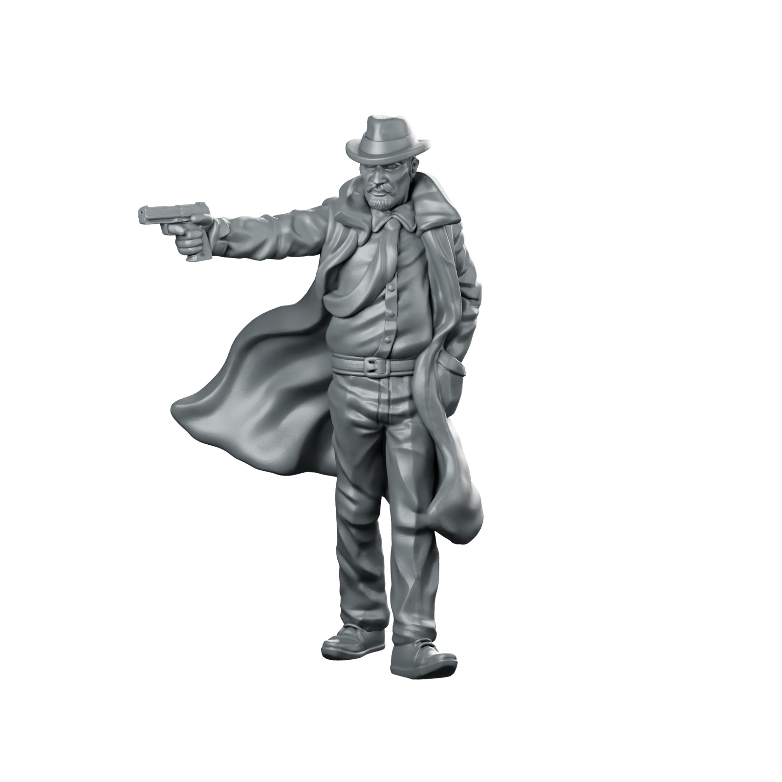 Jeffrey Miniature Trenchcoat Detective Gunman Survivor Miniature 360 Spin 01