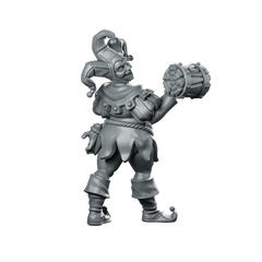 Jester 2 Fantasy Miniature Drummer Circus Bard Miniature 360 Spin 01