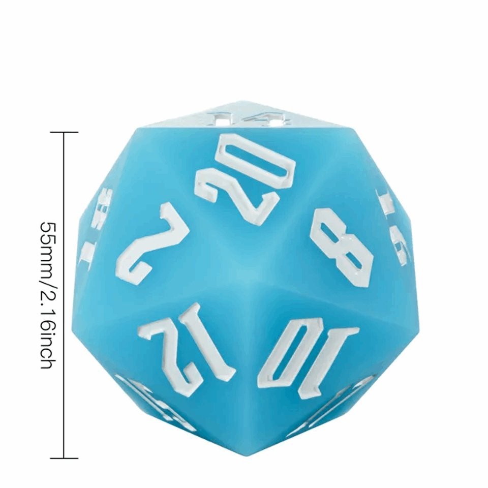 Jester's Bounce | 55mm Luminous D20 Silicone | Blue - Tabletop Dominion - We Print Miniatures