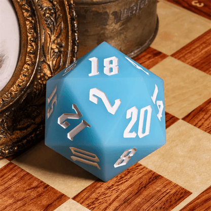 Jester's Bounce | 55mm Luminous D20 Silicone | Blue - Tabletop Dominion - We Print Miniatures