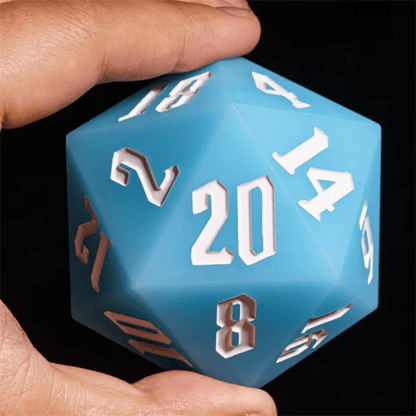 Jester's Bounce | 55mm Luminous D20 Silicone | Blue - Tabletop Dominion - We Print Miniatures