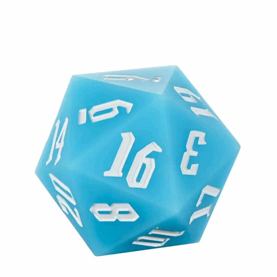 Jester's Bounce | 55mm Luminous D20 Silicone | Blue - Tabletop Dominion - We Print Miniatures