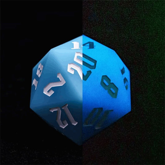 Jester's Bounce | 55mm Luminous D20 Silicone | Blue - Tabletop Dominion - We Print Miniatures