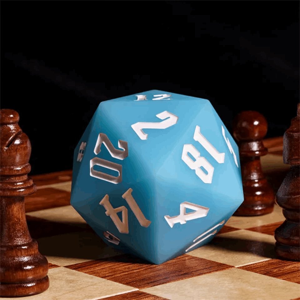 Jester's Bounce | 55mm Luminous D20 Silicone | Blue - Tabletop Dominion - We Print Miniatures