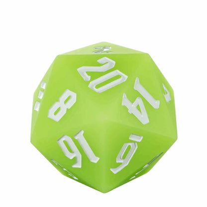 Jester's Bounce | 55mm Luminous D20 Silicone | Green - Tabletop Dominion - We Print Miniatures