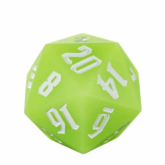 Jester's Bounce | 55mm Luminous D20 Silicone | Green - Tabletop Dominion - We Print Miniatures