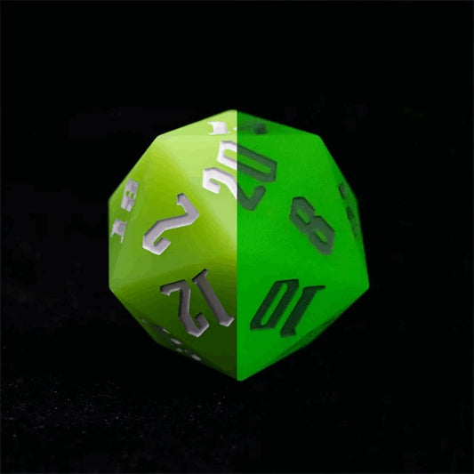 Jester's Bounce | 55mm Luminous D20 Silicone | Green - Tabletop Dominion - We Print Miniatures