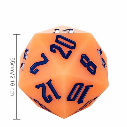 Jester's Bounce | 55mm Luminous D20 Silicone | Orange - Tabletop Dominion - We Print Miniatures