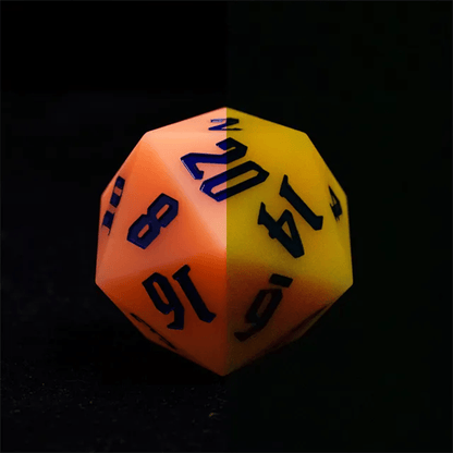 Jester's Bounce | 55mm Luminous D20 Silicone | Orange - Tabletop Dominion - We Print Miniatures