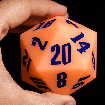 Jester's Bounce | 55mm Luminous D20 Silicone | Orange - Tabletop Dominion - We Print Miniatures
