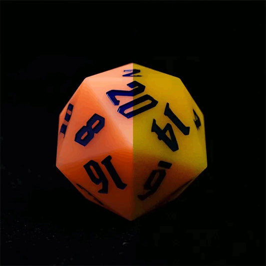 Jester's Bounce | 55mm Luminous D20 Silicone | Orange - Tabletop Dominion - We Print Miniatures