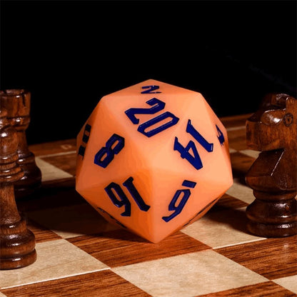 Jester's Bounce | 55mm Luminous D20 Silicone | Orange - Tabletop Dominion - We Print Miniatures