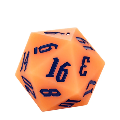 Jester's Bounce | 55mm Luminous D20 Silicone | Orange - Tabletop Dominion - We Print Miniatures