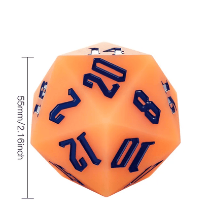 Jester's Bounce | 55mm Luminous D20 Silicone | Orange - Tabletop Dominion - We Print Miniatures