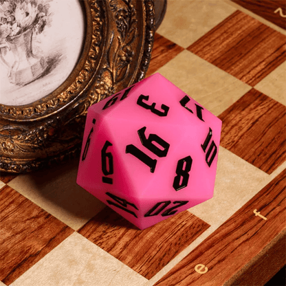 Jester's Bounce | 55mm Luminous D20 Silicone | Pink - Tabletop Dominion - We Print Miniatures