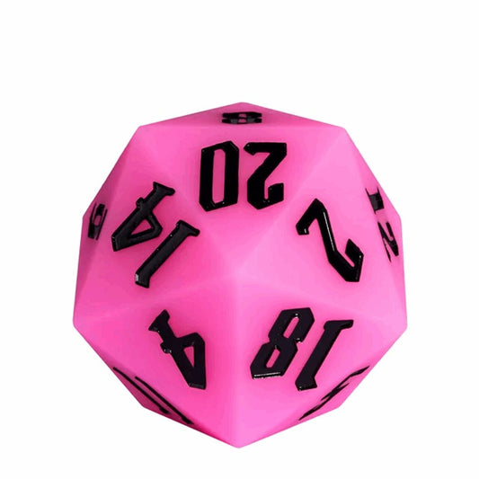 Jester's Bounce | 55mm Luminous D20 Silicone | Pink - Tabletop Dominion - We Print Miniatures