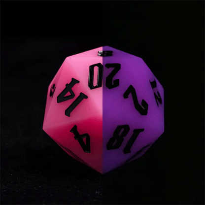 Jester's Bounce | 55mm Luminous D20 Silicone | Pink - Tabletop Dominion - We Print Miniatures